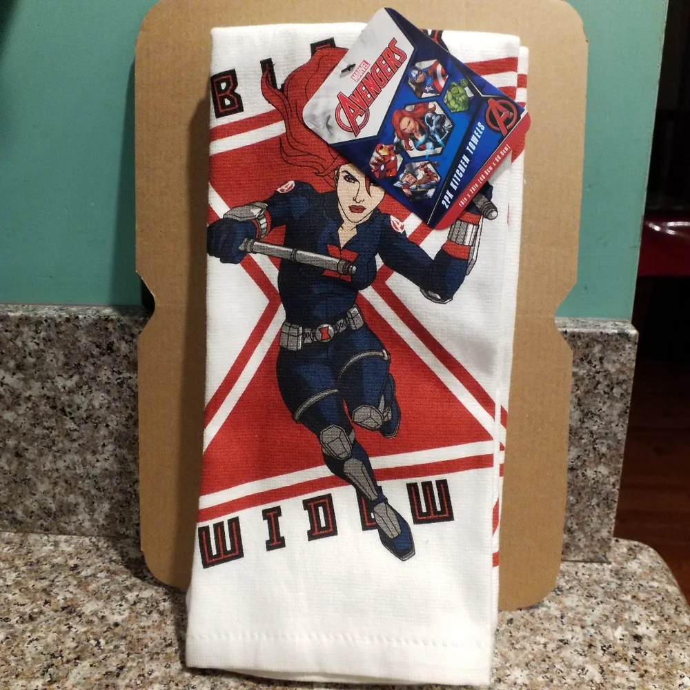 NWT Black Widow Kitchen Towels set of 2
